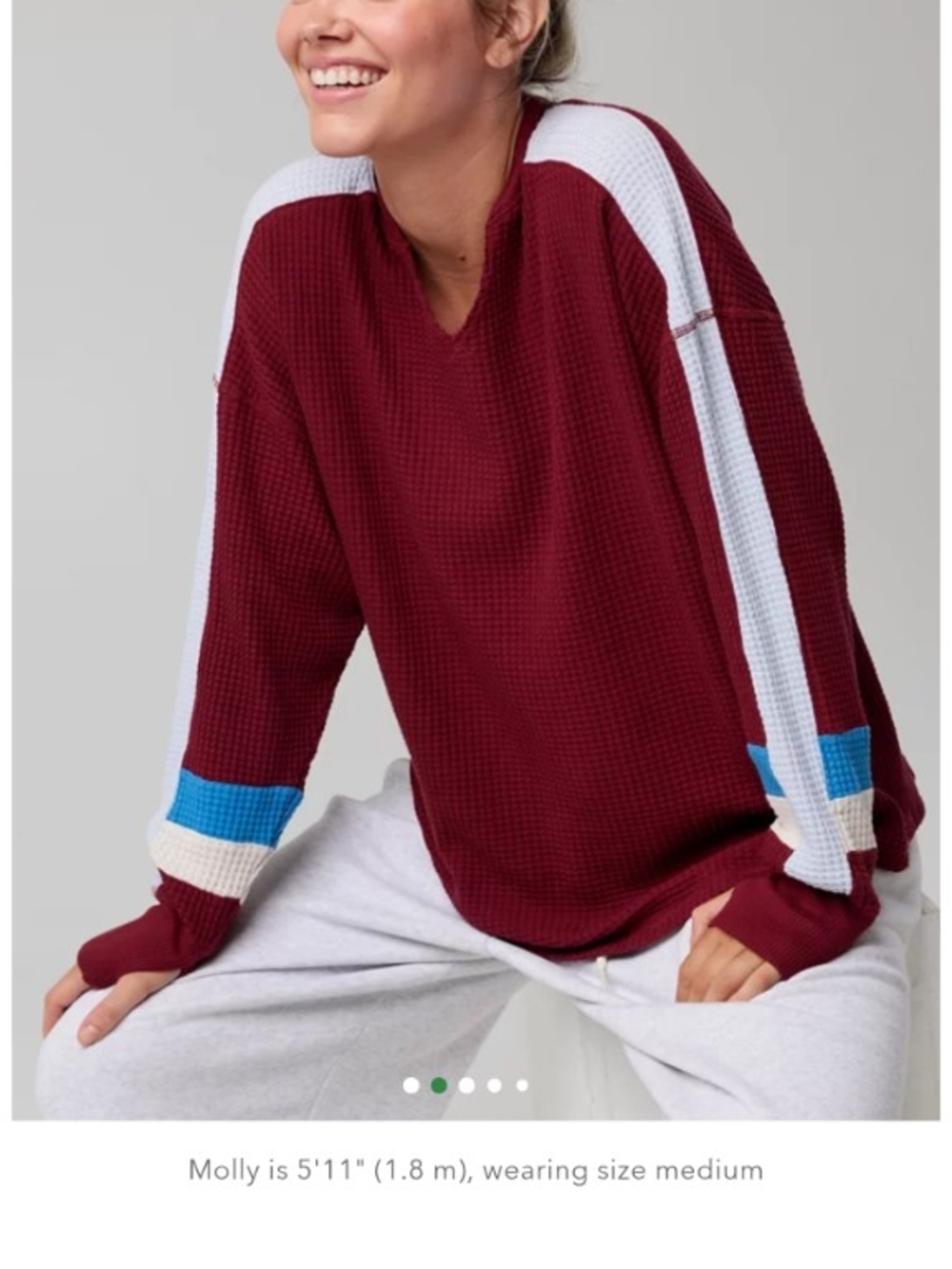 Offline By Aerie Wow! Waffle Notch Neck Long Sleeve T-Shirt